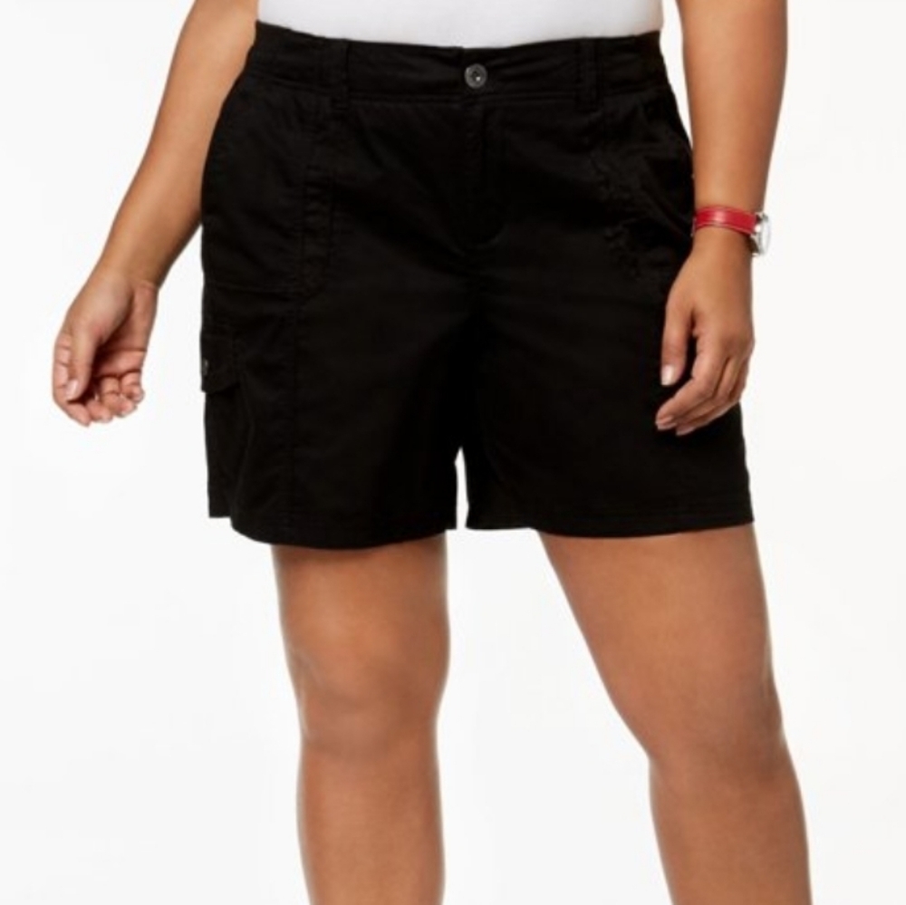 Nwt Style & Co - Deep Black- Midrise Cargo Shorts 24w